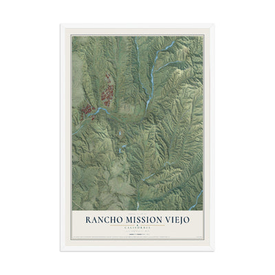Map of Rancho Mission Viejo, California, 12 x 18 inch print in a white wood frame