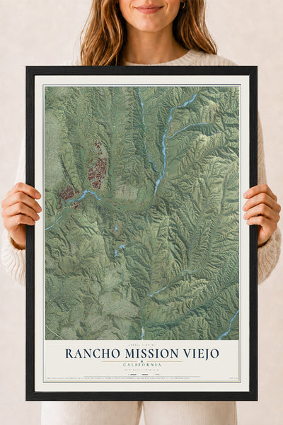 Map of Rancho Mission Viejo, California, 18 x 24 inch print in a black wood frame