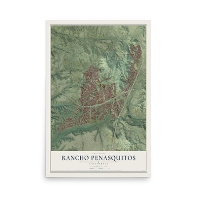Map of Rancho Penasquitos, California, 12 x 18 inch unframed archival matte print
