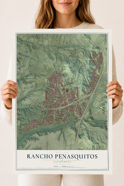 Map of Rancho Penasquitos, California, 18 x 24 inch unframed archival matte print