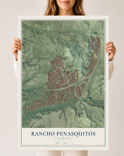 Map of Rancho Penasquitos, California, 24 x 36 inch unframed archival matte print