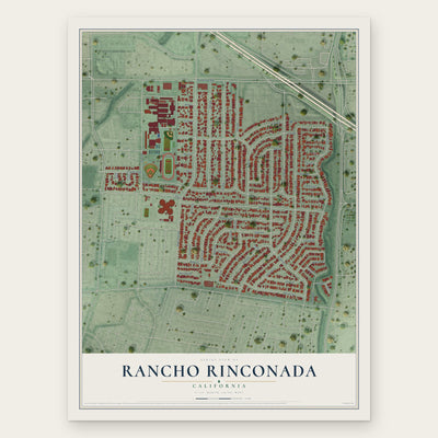 Rancho Rinconada, California map print, the full design