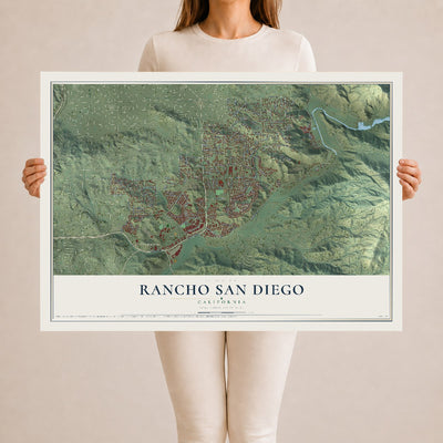 Map of Rancho San Diego, California, 24 x 36 inch unframed archival matte print