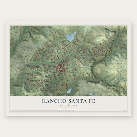 Rancho Santa Fe, California map print, the full design