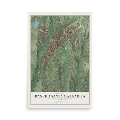 Map of Rancho Santa Margarita, California, 12 x 18 inch unframed archival matte print