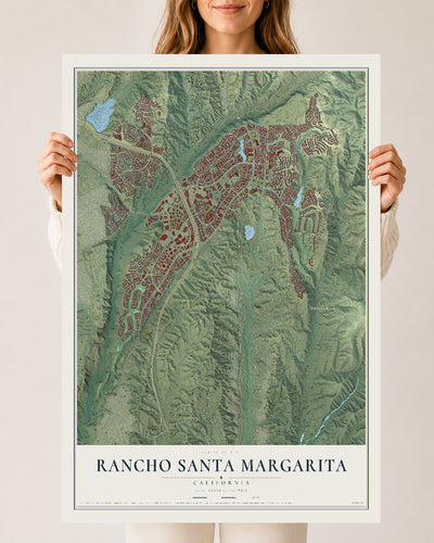 Map of Rancho Santa Margarita, California, 24 x 36 inch unframed archival matte print