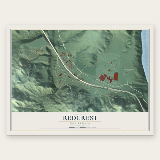 Redcrest, California map print, the full design