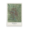Map of Redding, California, 12 x 18 inch unframed archival matte print