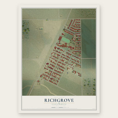 Richgrove, California map print, the full design