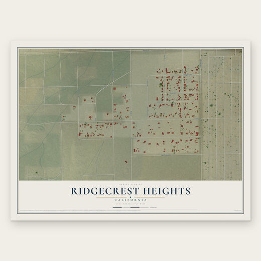 Ridgecrest Heights, California map print, the full design