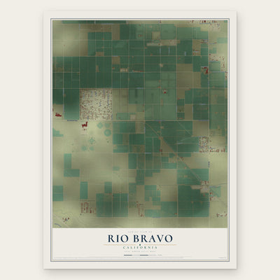 Rio Bravo, California map print, the full design