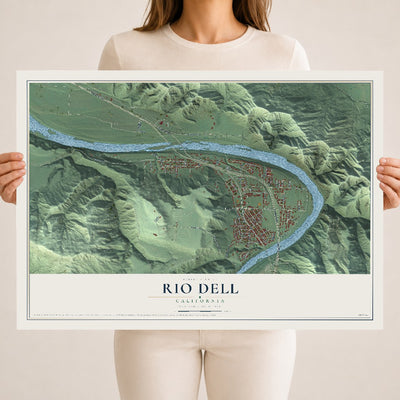 Map of Rio Dell, California, 18 x 24 inch unframed archival matte print