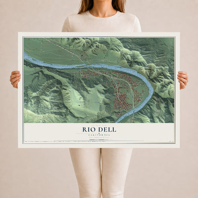 Map of Rio Dell, California, 24 x 36 inch unframed archival matte print