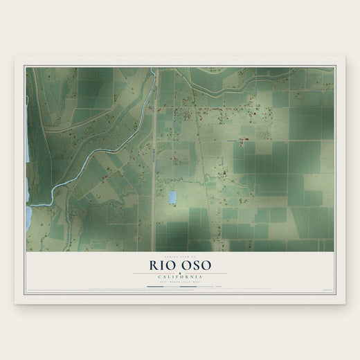 Rio Oso, California map print, the full design