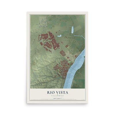 Map of Rio Vista, California, 12 x 18 inch unframed archival matte print