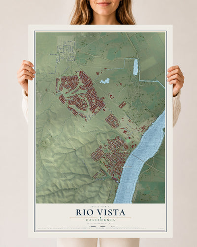 Map of Rio Vista, California, 24 x 36 inch unframed archival matte print