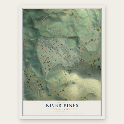 River Pines, California map print, the full design