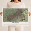 Map of Riverside, California, 12 x 18 inch unframed archival matte print