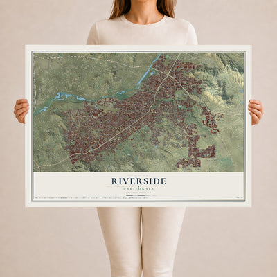 Map of Riverside, California, 24 x 36 inch unframed archival matte print