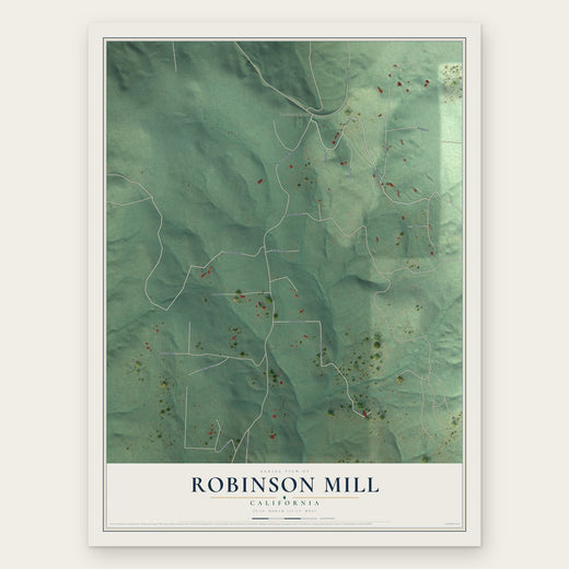 Robinson Mill, California map print, the full design