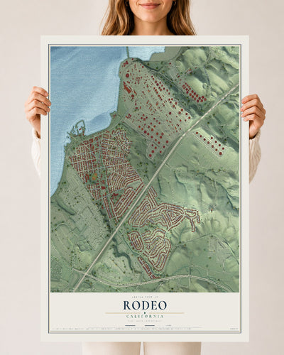 Map of Rodeo, California, 24 x 36 inch unframed archival matte print