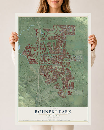 Map of Rohnert Park, California, 24 x 36 inch unframed archival matte print
