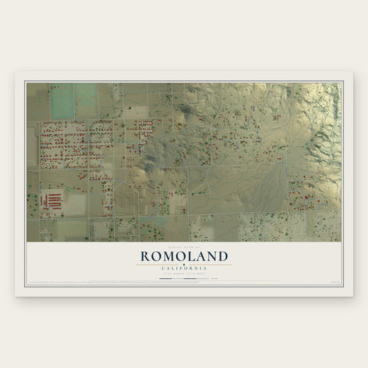 Romoland, California map print, the full design