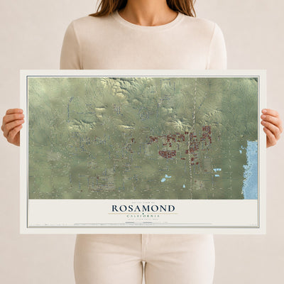 Map of Rosamond, California, 12 x 18 inch unframed archival matte print