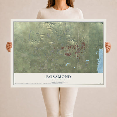 Map of Rosamond, California, 24 x 36 inch unframed archival matte print