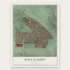 Rose Garden, California map print, the full design