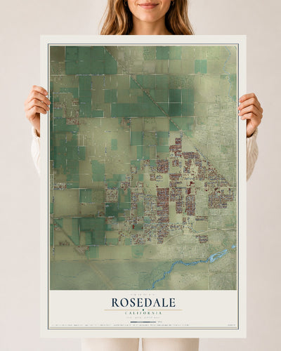 Map of Rosedale, California, 24 x 36 inch unframed archival matte print