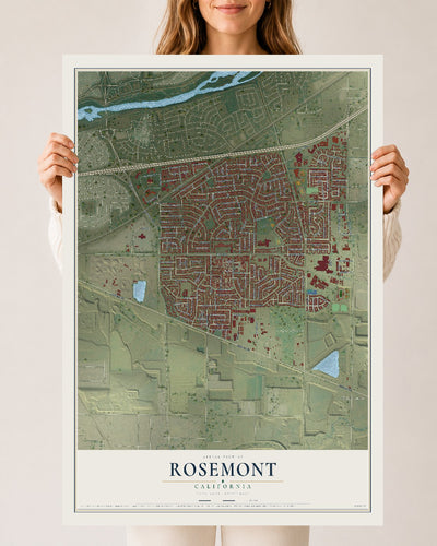 Map of Rosemont, California, 24 x 36 inch unframed archival matte print