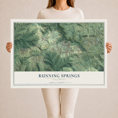 Map of Running Springs, California, 24 x 36 inch unframed archival matte print