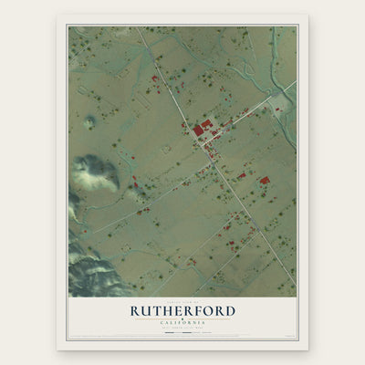 Rutherford, California map print, the full design