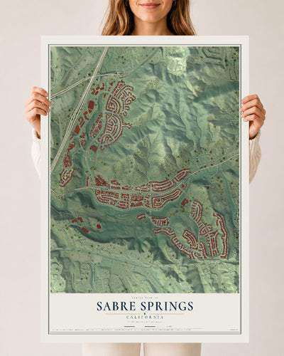 Map of Sabre Springs, California, 24 x 36 inch unframed archival matte print