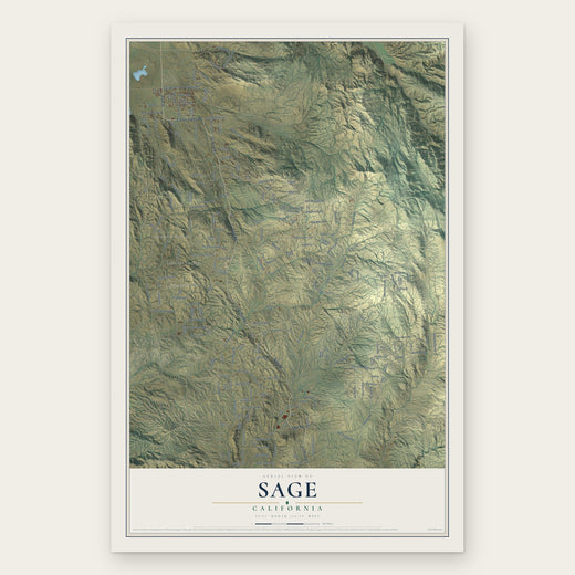 Sage, California map print, the full design