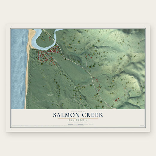 Salmon Creek, California map print, the full design