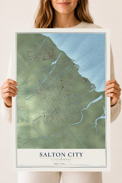 Map of Salton City, California, 18 x 24 inch unframed archival matte print