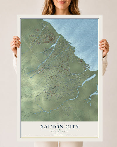 Map of Salton City, California, 24 x 36 inch unframed archival matte print