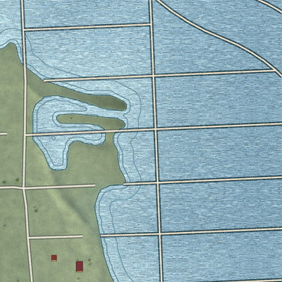 Close-up of the map of Salton Sea Beach, California print showing street and building detail