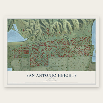 San Antonio Heights, California map print, the full design