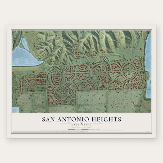 San Antonio Heights, California map print, the full design