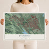 Map of San Bruno, California, 12 x 18 inch unframed archival matte print