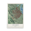 Map of San Carlos, California, 12 x 18 inch unframed archival matte print
