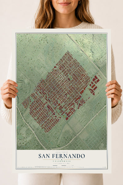 Map of San Fernando, California, 18 x 24 inch unframed archival matte print