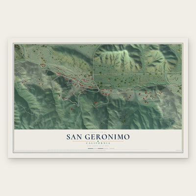 San Geronimo, California map print, the full design