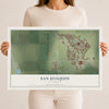 Map of San Joaquin, California, 12 x 18 inch unframed archival matte print
