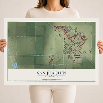 Map of San Joaquin, California, 18 x 24 inch unframed archival matte print