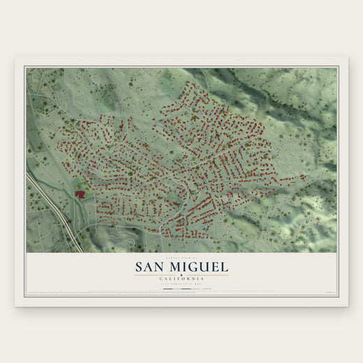 San Miguel, California map print, the full design