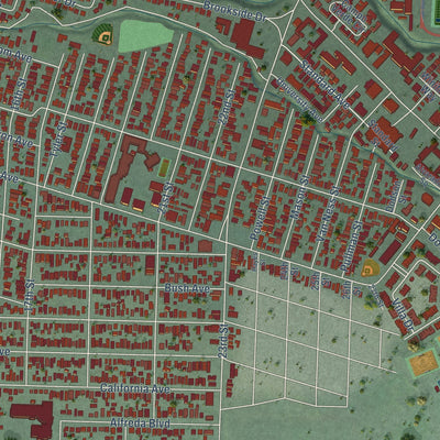 Second close-up of the map of San Pablo, California print showing more streets and buildings